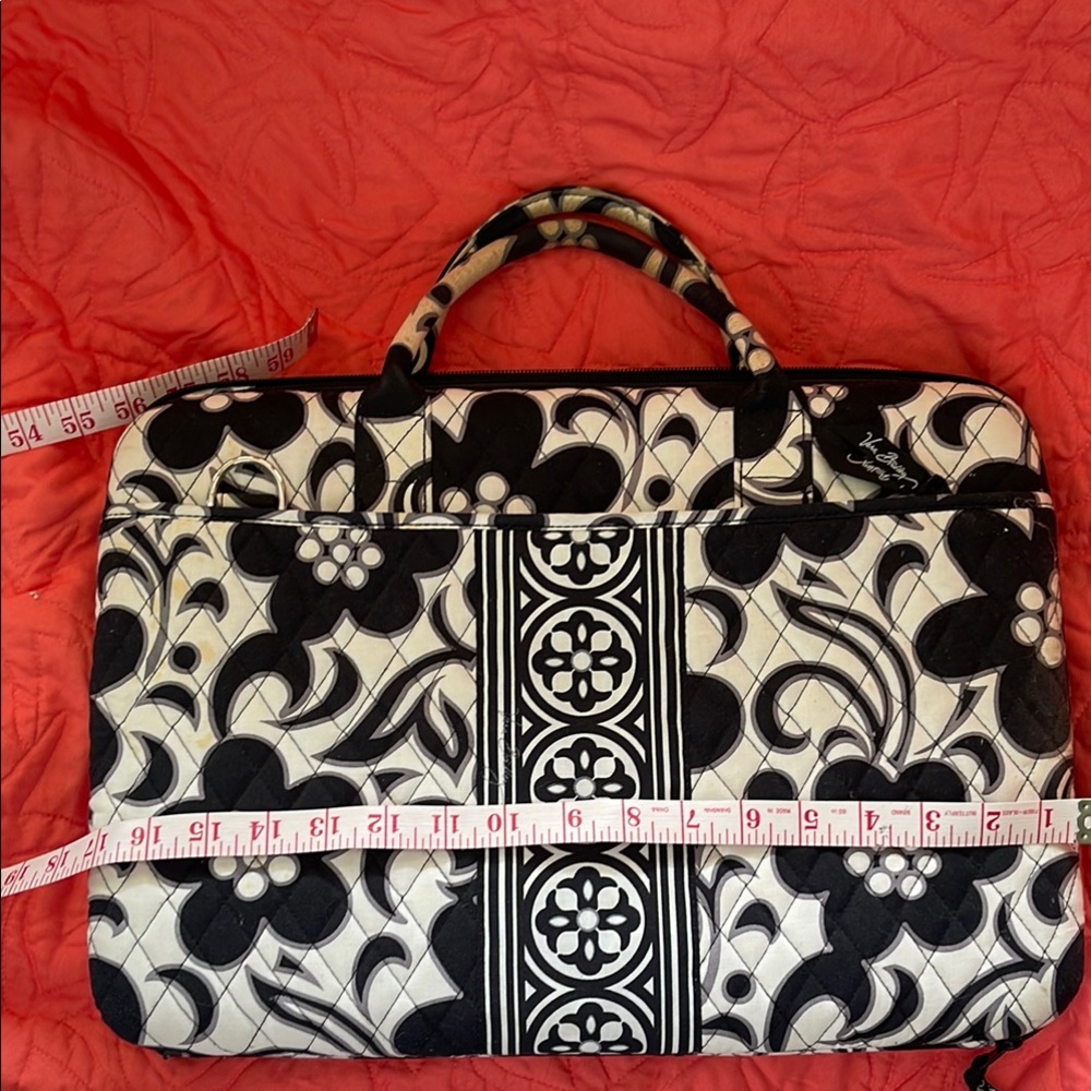 Vera Bradley Black and White Laptop Bag with Elegant Design